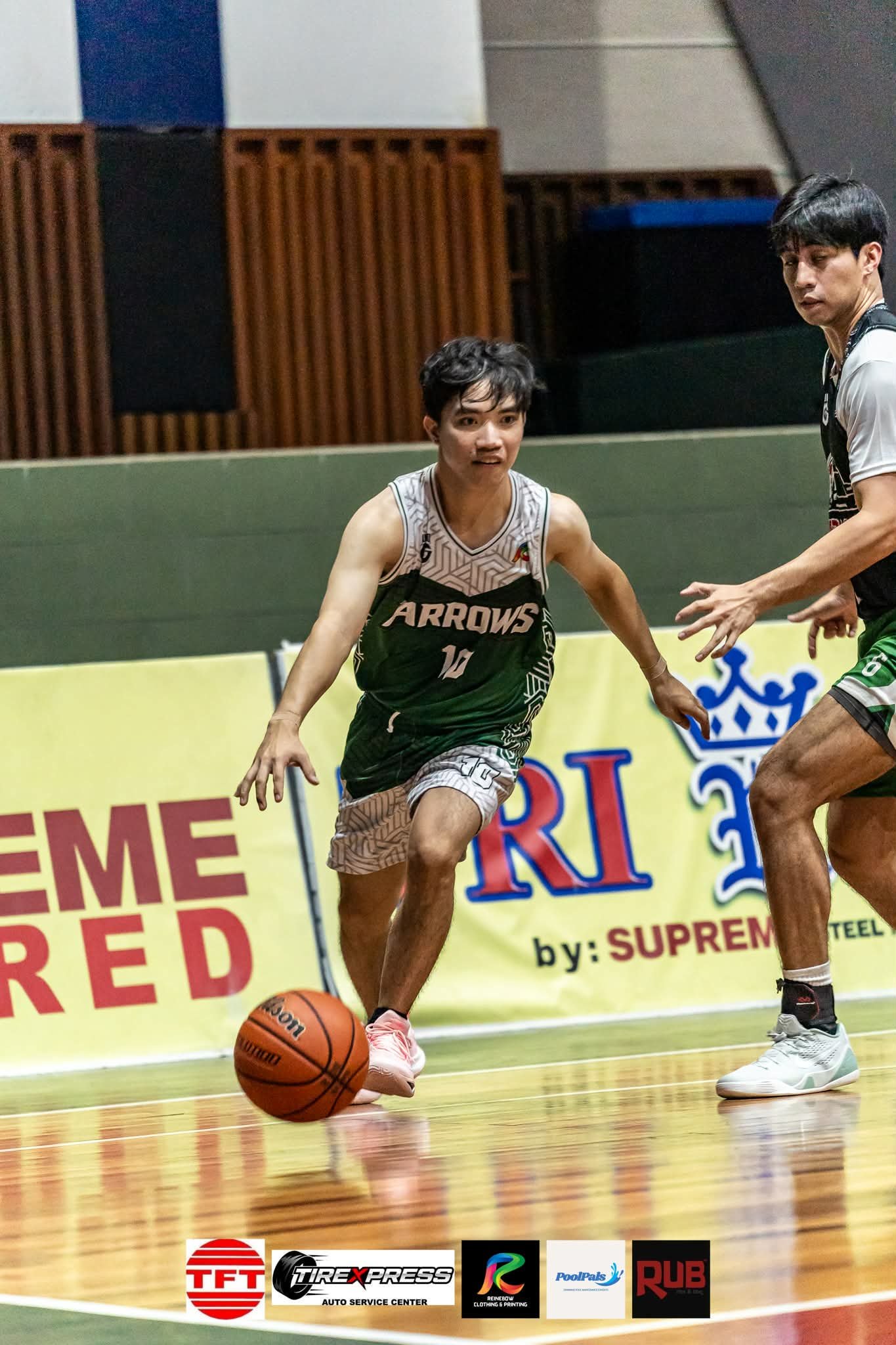 Player driving downcourt with the ball